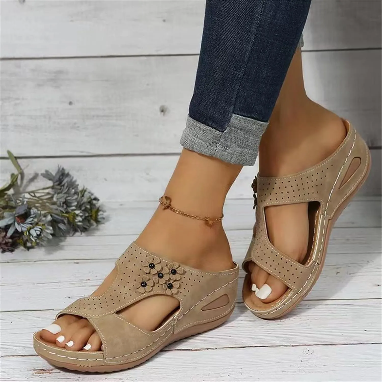 Ladmiple Summer Sandals For Women 2023 Trendy Dressy Casual Orthopedic Sandals Orthotic Flip Flops with Arch Support