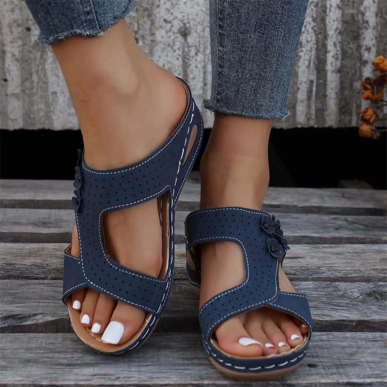 Ladmiple Summer Sandals For Women 2023 Trendy Dressy Casual Orthopedic Sandals Orthotic Flip Flops with Arch Support