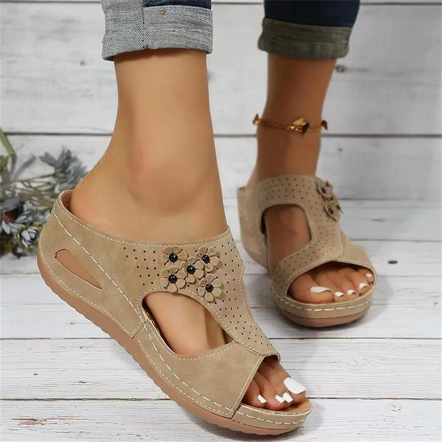 Ladmiple Summer Sandals For Women 2023 Trendy Dressy Casual Orthopedic Sandals Orthotic Flip Flops with Arch Support