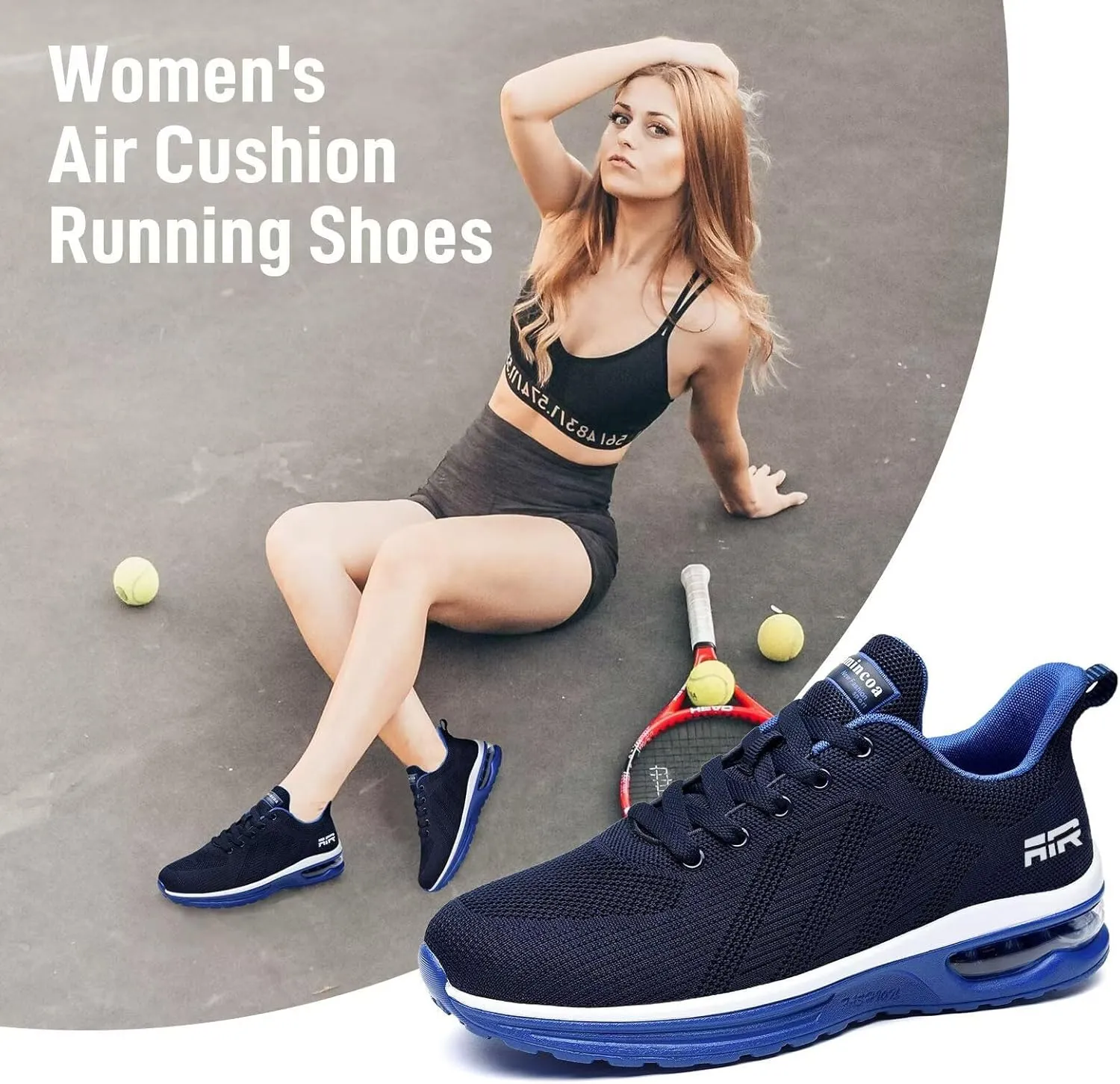 Lamincoa Womens Walking Shoes Lightweight Running Shoes Women’s Tennis Shoes Non Slip Air Shoes Breathable Mesh Air Cushion Sneakers for Gym Workout Sports