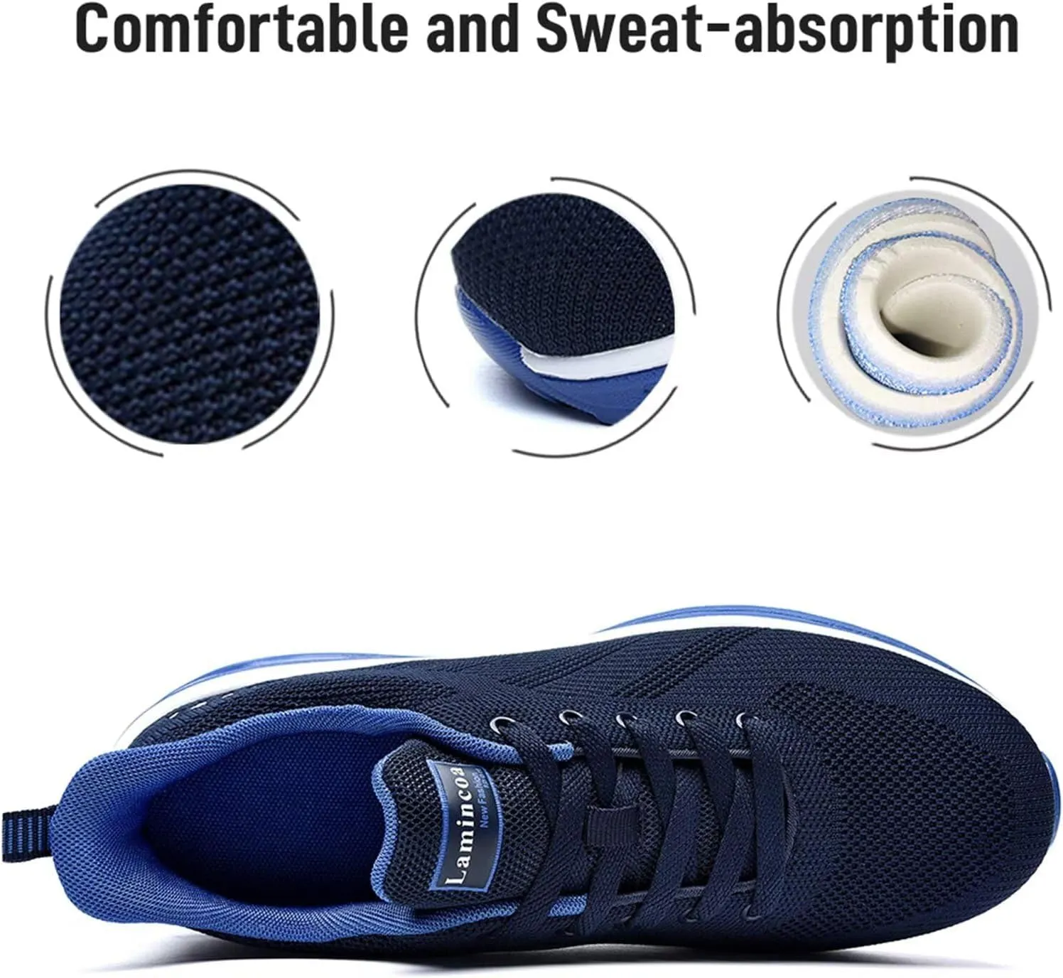 Lamincoa Womens Walking Shoes Lightweight Running Shoes Women’s Tennis Shoes Non Slip Air Shoes Breathable Mesh Air Cushion Sneakers for Gym Workout Sports