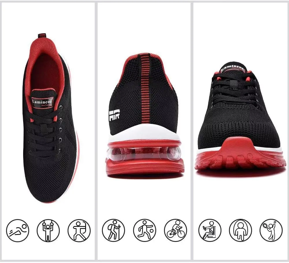 Lamincoa Womens Walking Shoes Lightweight Running Shoes Women’s Tennis Shoes Non Slip Air Shoes Breathable Mesh Air Cushion Sneakers for Gym Workout Sports
