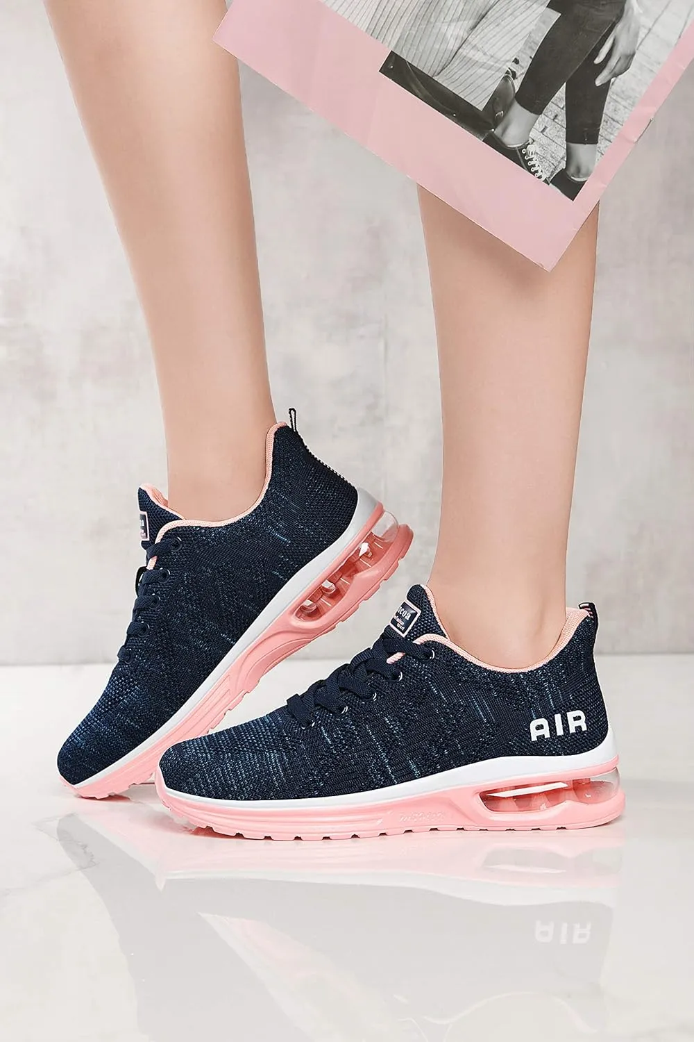 Lamincoa Womens Walking Shoes Lightweight Running Shoes Women’s Tennis Shoes Non Slip Air Shoes Breathable Mesh Air Cushion Sneakers for Gym Workout Sports