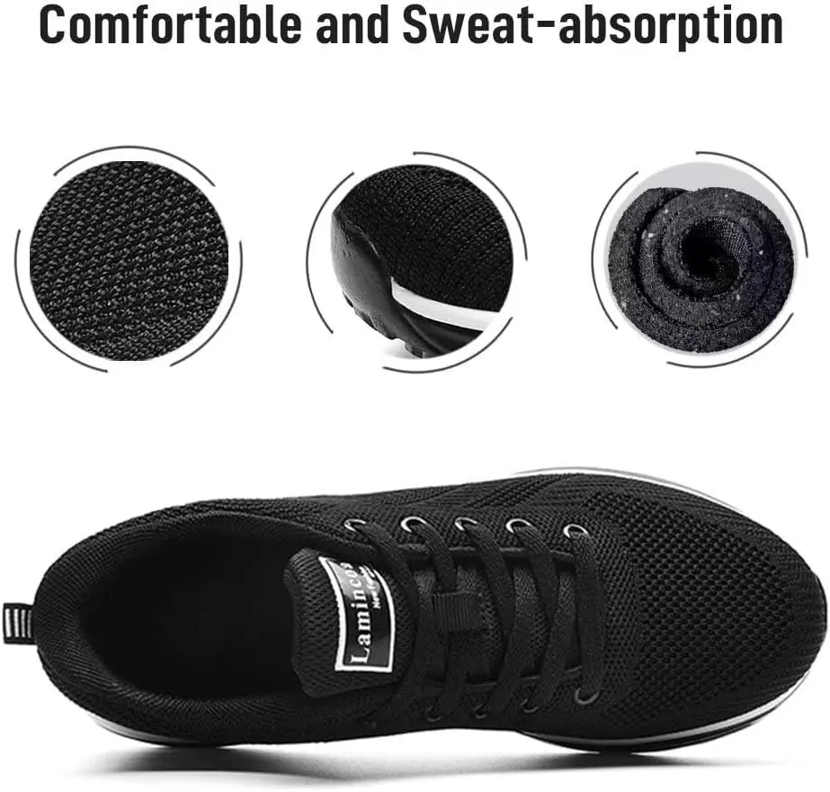 Lamincoa Womens Walking Shoes Lightweight Running Shoes Women’s Tennis Shoes Non Slip Air Shoes Breathable Mesh Air Cushion Sneakers for Gym Workout Sports