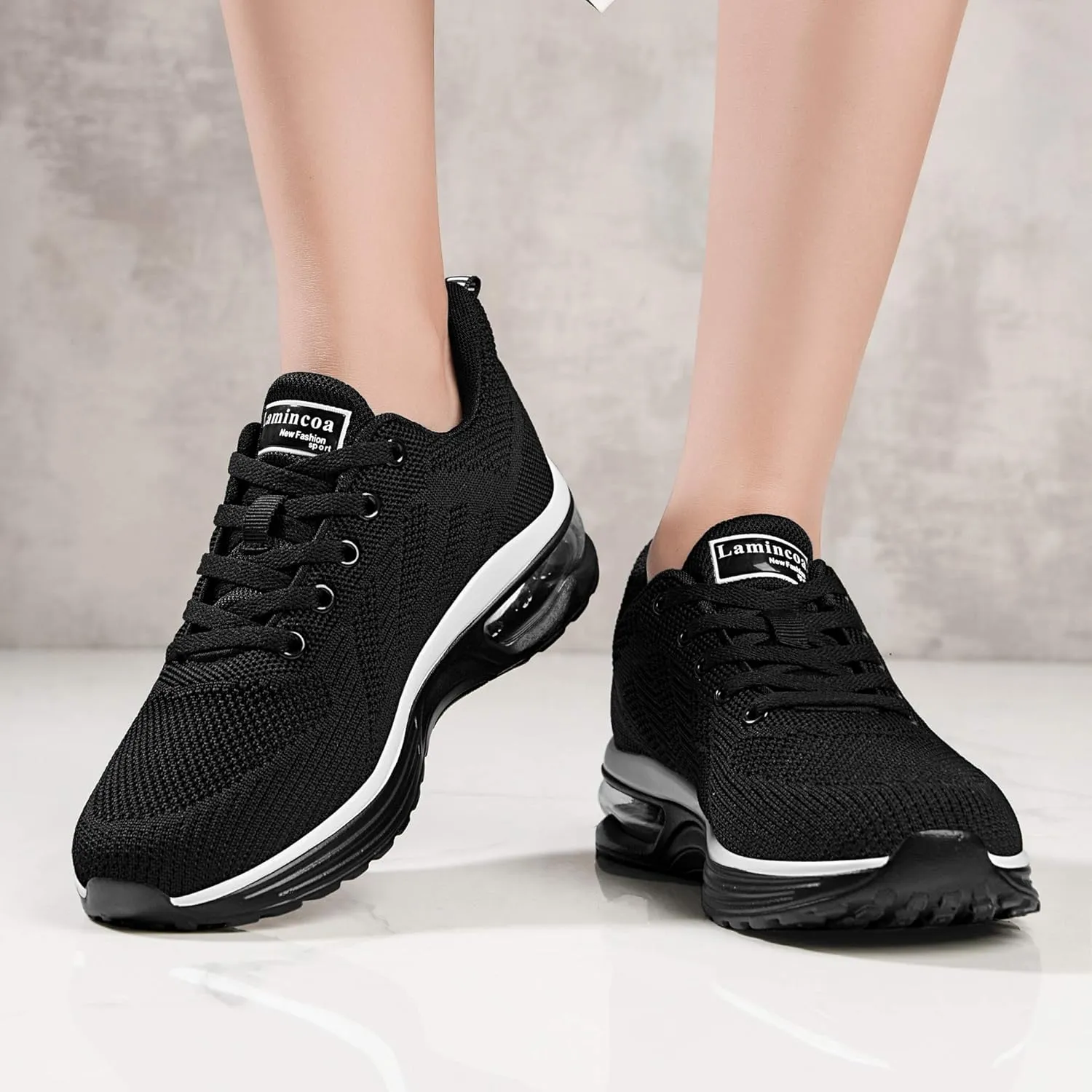Lamincoa Womens Walking Shoes Lightweight Running Shoes Women’s Tennis Shoes Non Slip Air Shoes Breathable Mesh Air Cushion Sneakers for Gym Workout Sports
