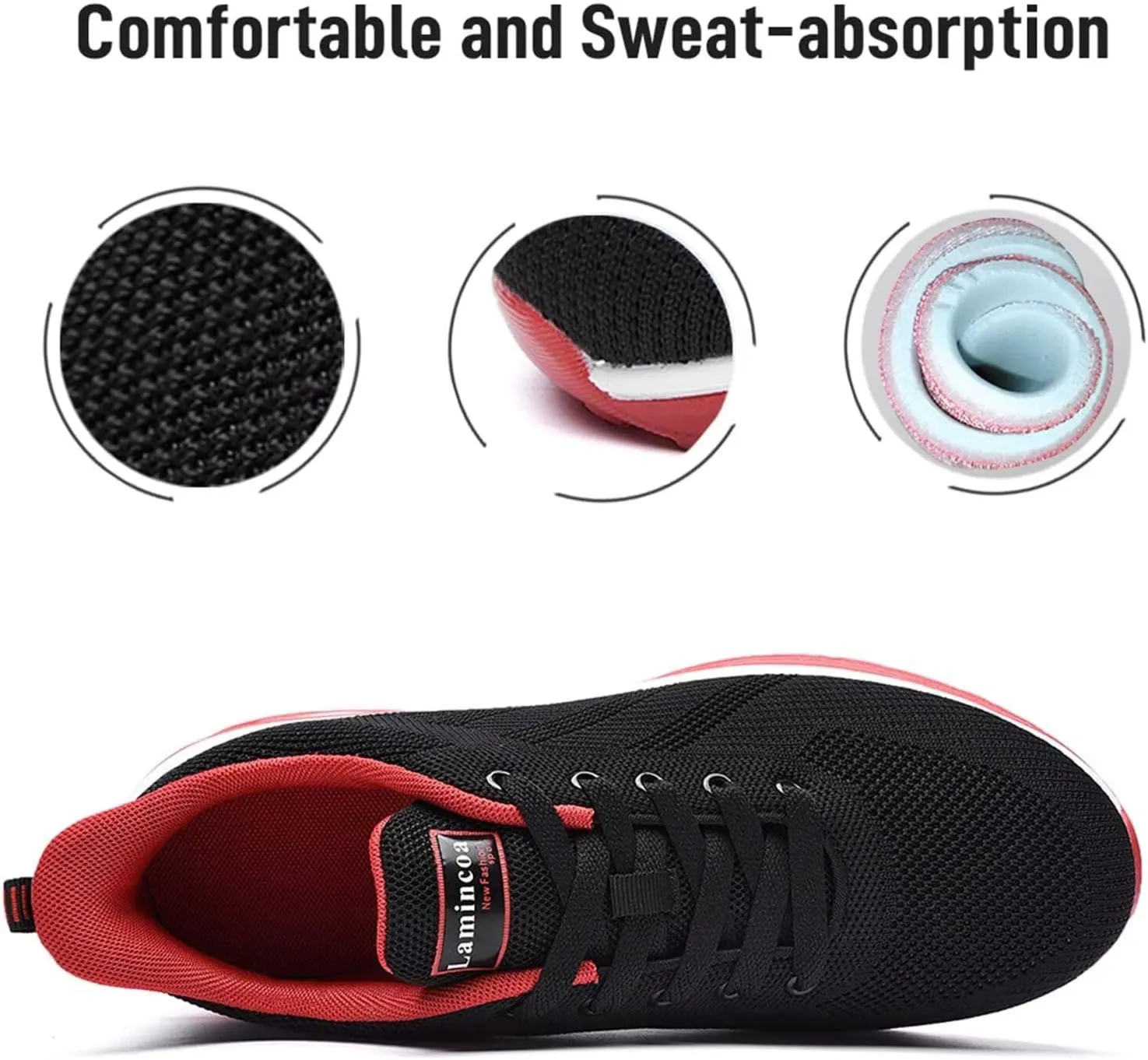 Lamincoa Womens Walking Shoes Lightweight Running Shoes Women’s Tennis Shoes Non Slip Air Shoes Breathable Mesh Air Cushion Sneakers for Gym Workout Sports