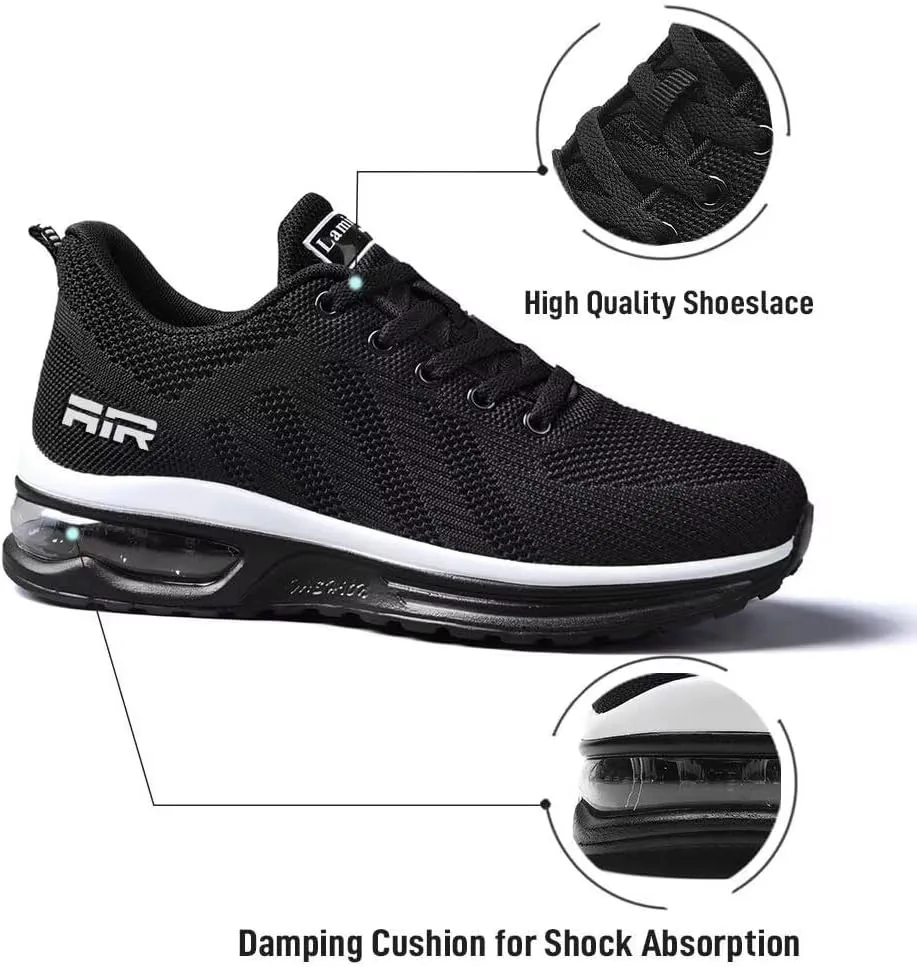 Lamincoa Womens Walking Shoes Lightweight Running Shoes Women’s Tennis Shoes Non Slip Air Shoes Breathable Mesh Air Cushion Sneakers for Gym Workout Sports