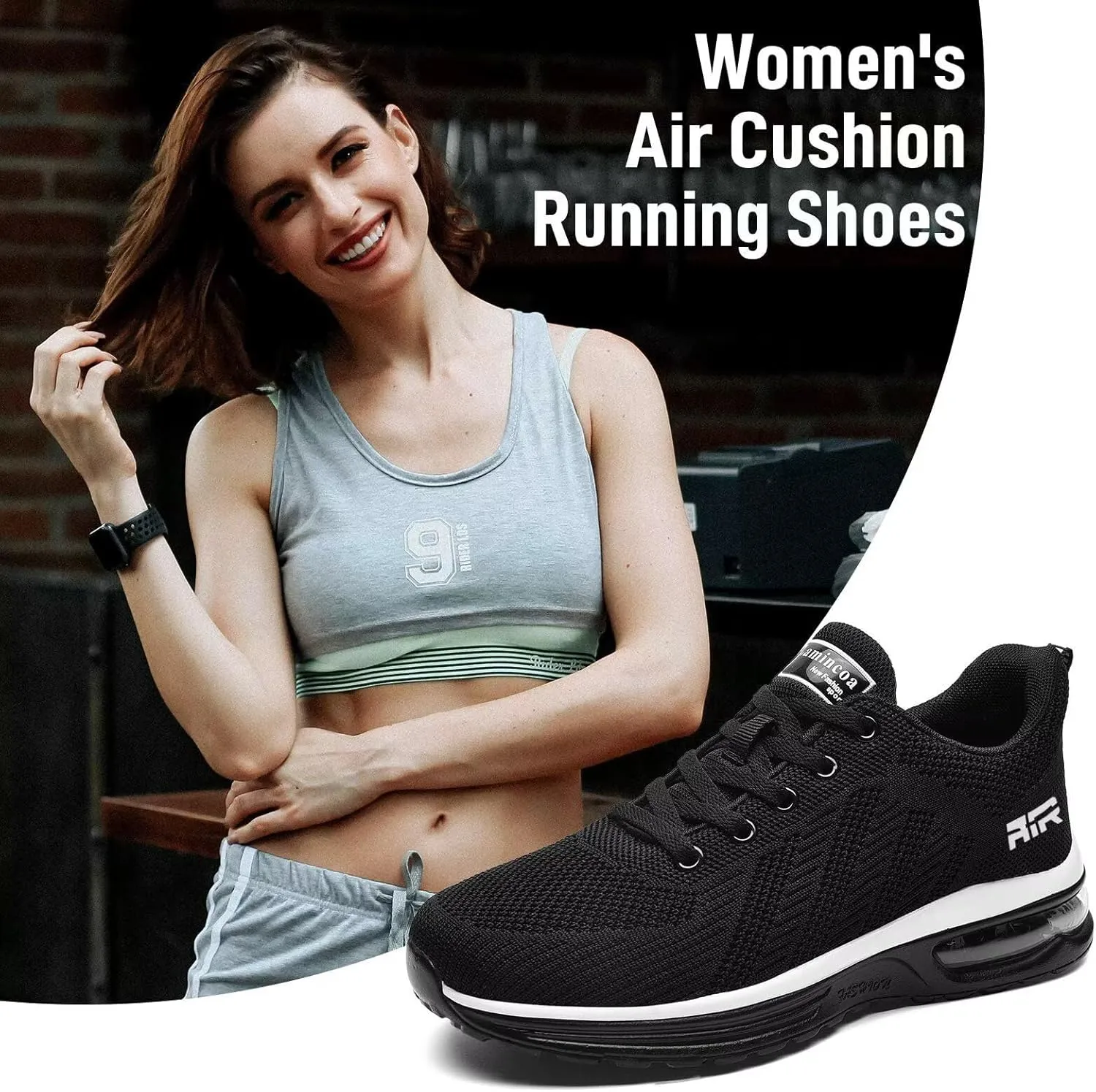 Lamincoa Womens Walking Shoes Lightweight Running Shoes Women’s Tennis Shoes Non Slip Air Shoes Breathable Mesh Air Cushion Sneakers for Gym Workout Sports