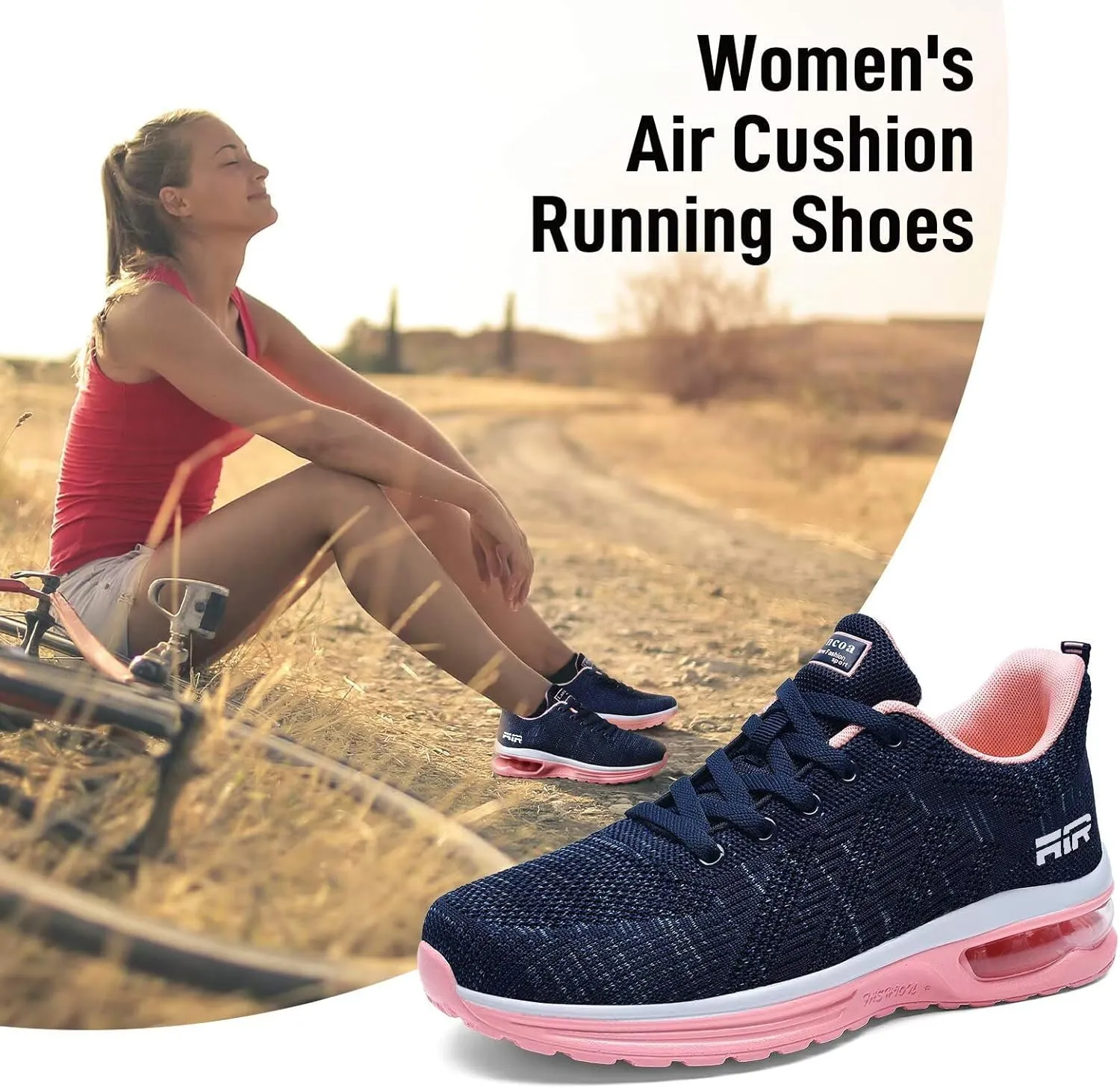 Lamincoa Womens Walking Shoes Lightweight Running Shoes Women’s Tennis Shoes Non Slip Air Shoes Breathable Mesh Air Cushion Sneakers for Gym Workout Sports