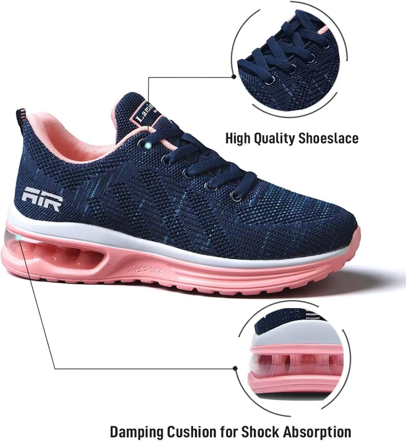 Lamincoa Womens Walking Shoes Lightweight Running Shoes Women’s Tennis Shoes Non Slip Air Shoes Breathable Mesh Air Cushion Sneakers for Gym Workout Sports