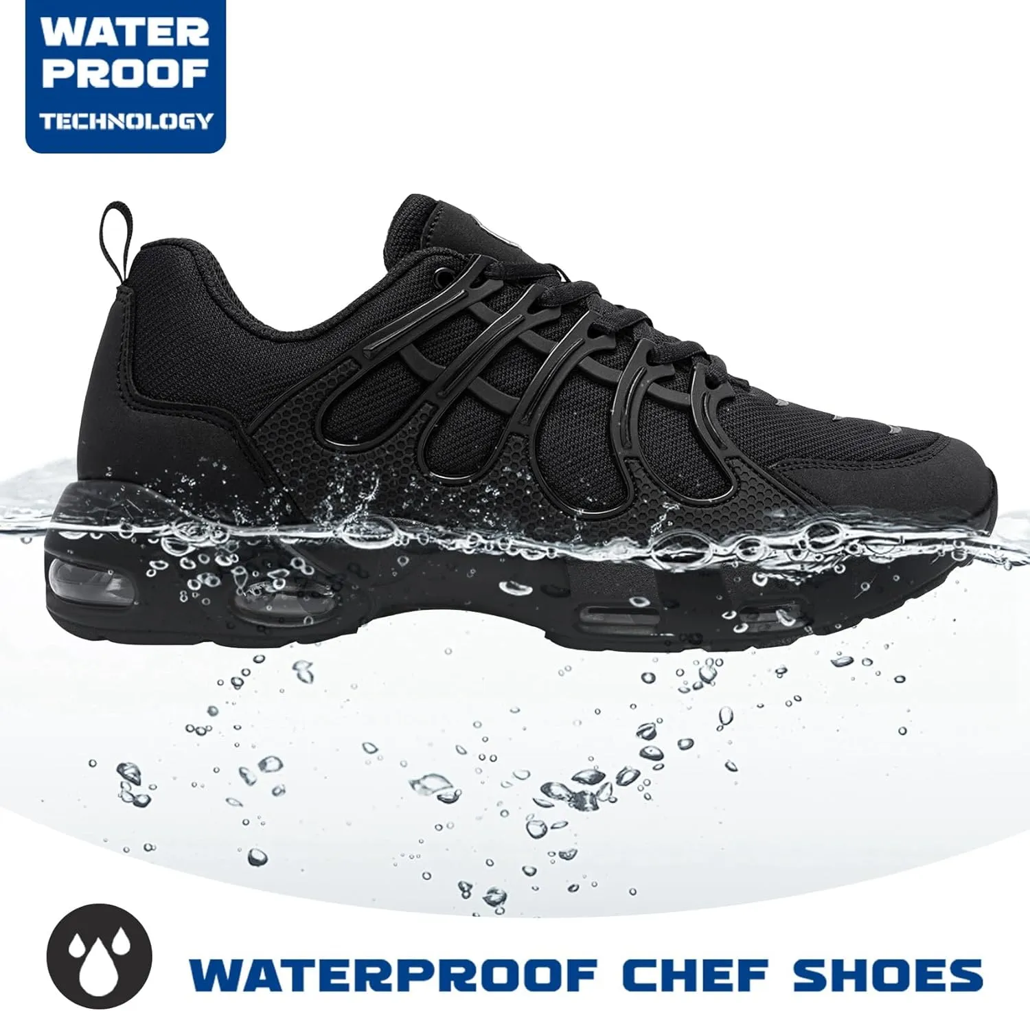 LARNMERN Non Slip Work Shoes for Men Slip Resistant Sneakers Casual Comfort Walking Mens Chef Kitchen Breathable Air Cushion Wide Width