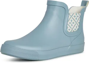 Laura Ashley Women's Rain Boots, Mid Cut Rubber Rain Boots for Women - Waterproof Flat Heeled Ankle Boots for Ladies