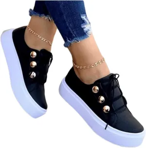 Lausiuoe Women's Fashion Sneakers Slip On Leather Shoes Low Top Non Slip Fashion Casual Comfort Walking Flat Loafers