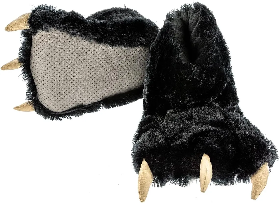 Lazy One Animal Paw Slippers for Kids and Adults, Fun Costume for Kids, Cozy Furry Slippers