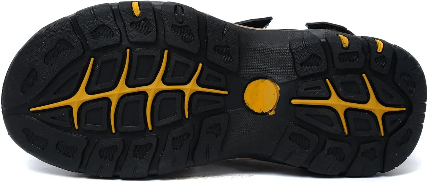 Leather Sports Sandals For Men Closed Toe Hiking Outdoor Athletic Casual Walking Sandals Water Shoes Summer Fisherman Sandal Handmade