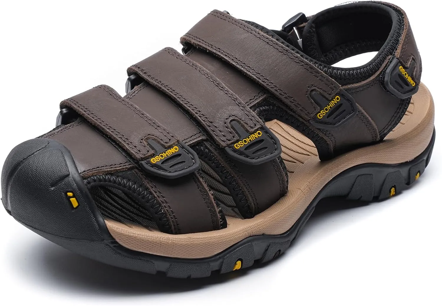Leather Sports Sandals For Men Closed Toe Hiking Outdoor Athletic Casual Walking Sandals Water Shoes Summer Fisherman Sandal Handmade