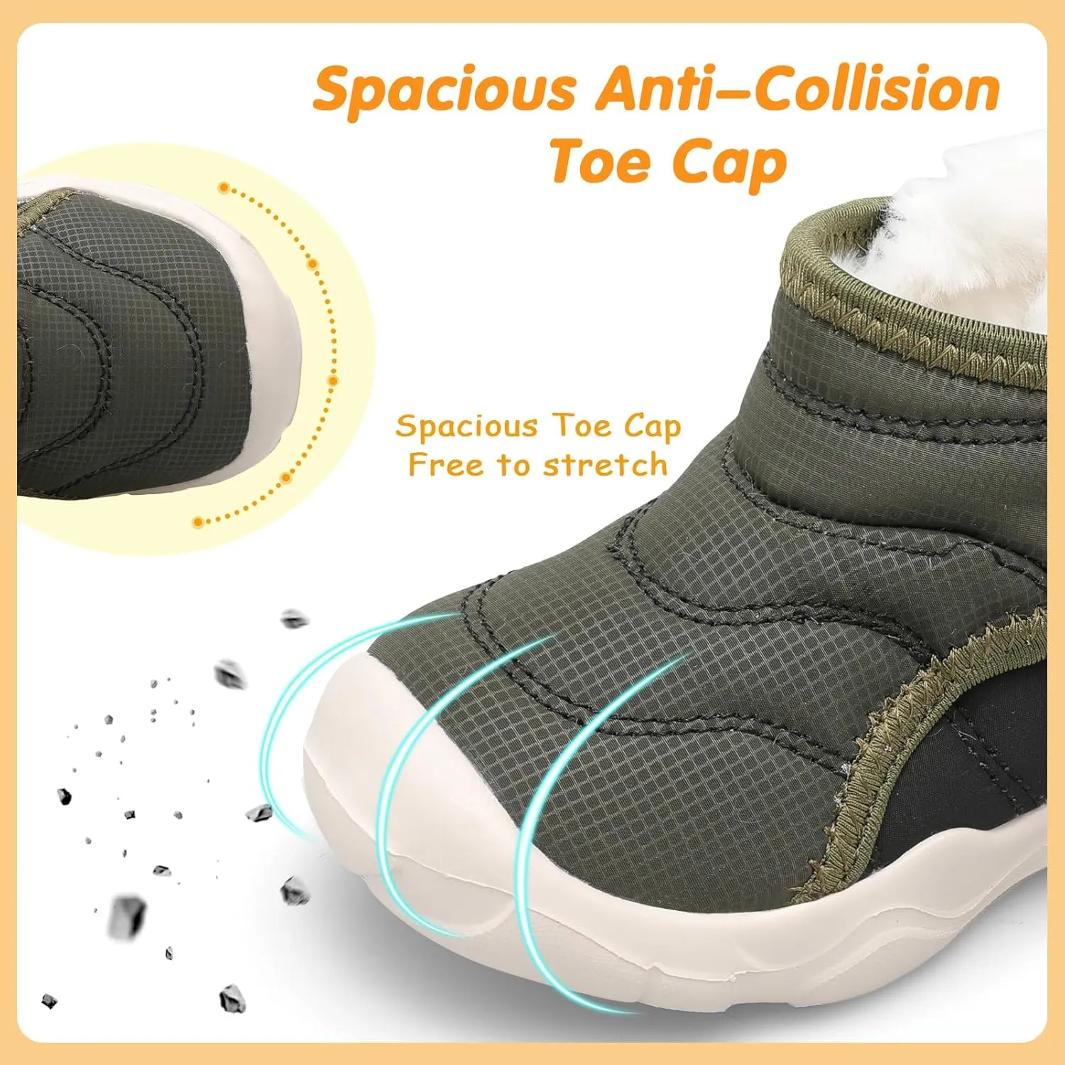 LeIsfIt Toddler Boots Girls Boys Winter Boots Cozy Fleece Snow Boots Indoor Outdoor Warm Shoes