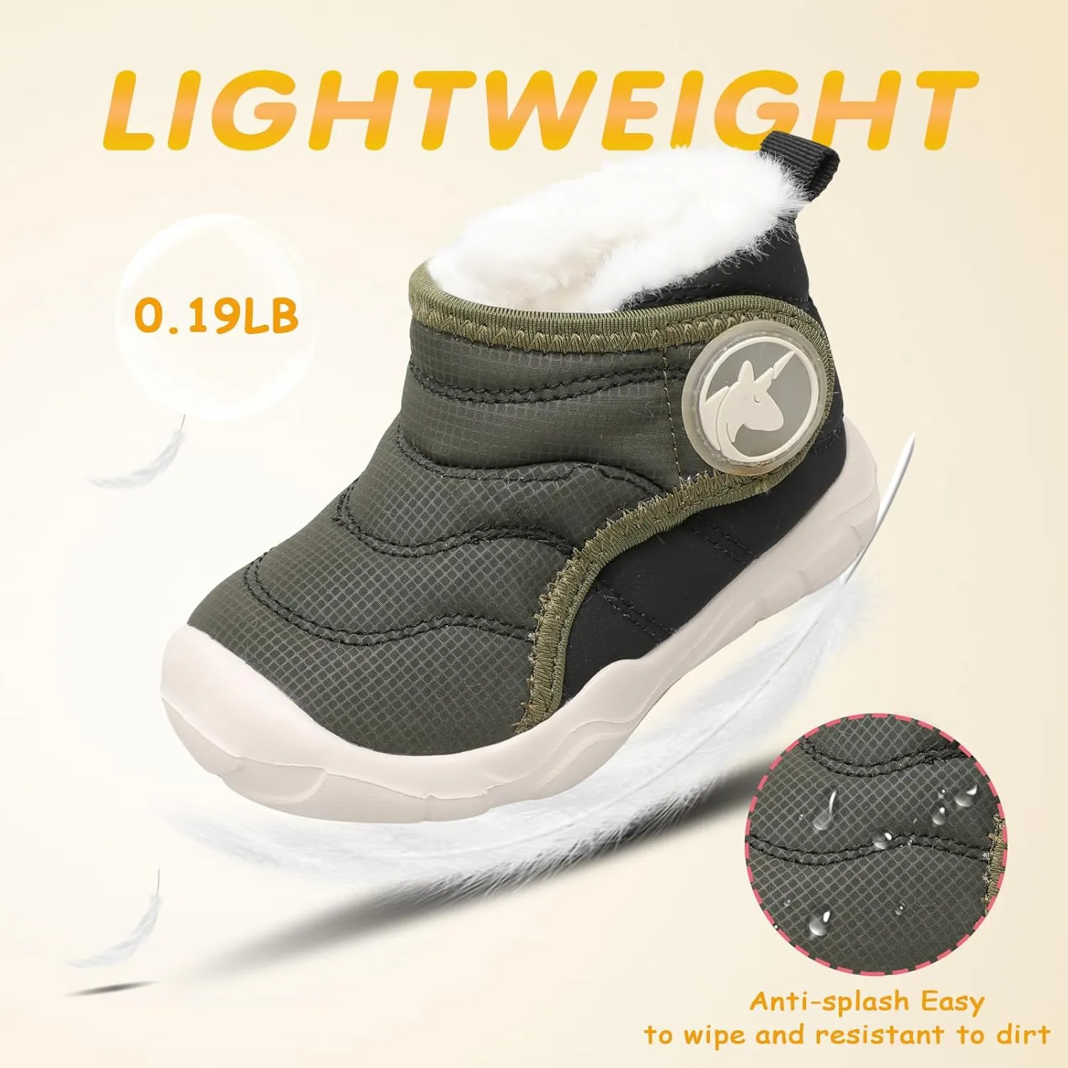 LeIsfIt Toddler Boots Girls Boys Winter Boots Cozy Fleece Snow Boots Indoor Outdoor Warm Shoes