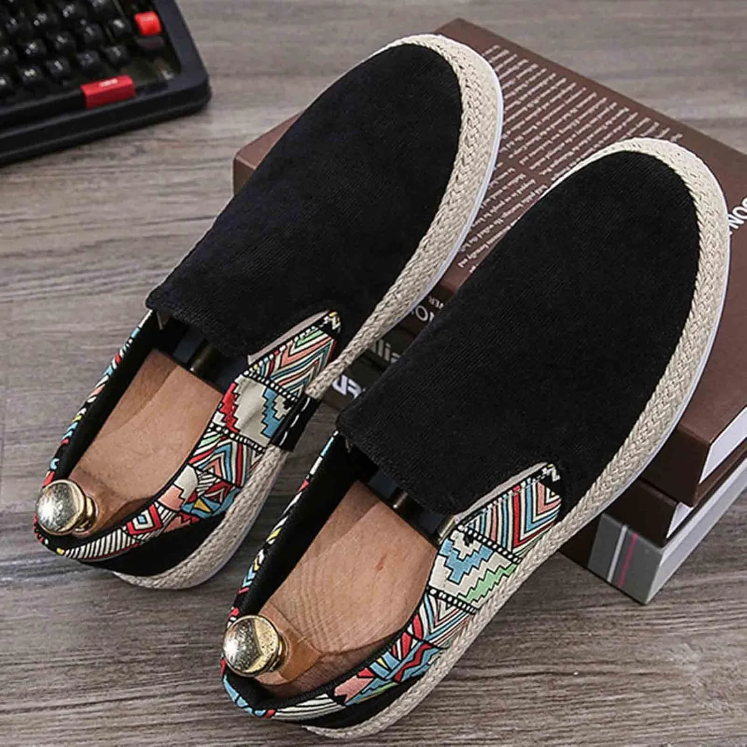 Lightweight Shoes Men's Casual Low Boots Canvas Slip On Shoes in Spring and Summer