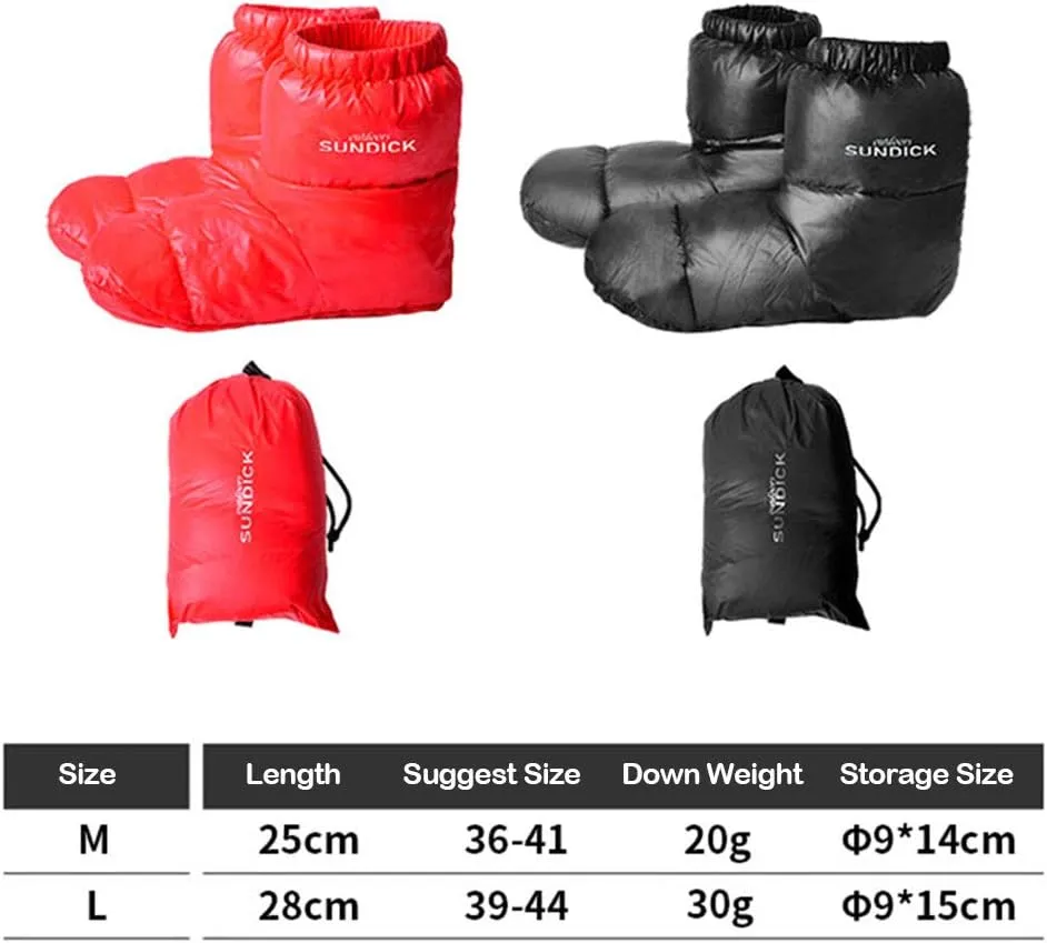 Lixada Outdoors Camping Slippers Warm Socks for Sleeping Bag Indoors Warm Boots Men Women Winter Duck Down Booties Slipper Boots