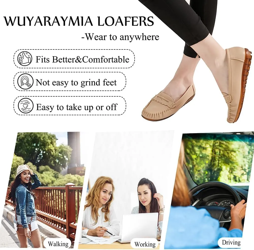 Loafers for Women PU Leather Penny Women's Loafers&Slip-ons Soft Rubber Sole Shoes Standing for a Long time