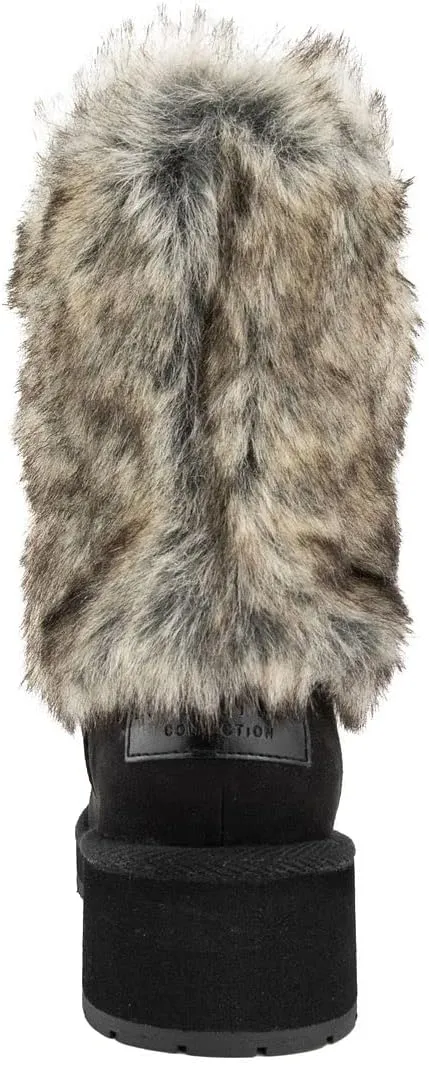 LONDON FOG Womens Patty Cold Weather Snow Boot Warm Lined Winter Boots Faux Fur