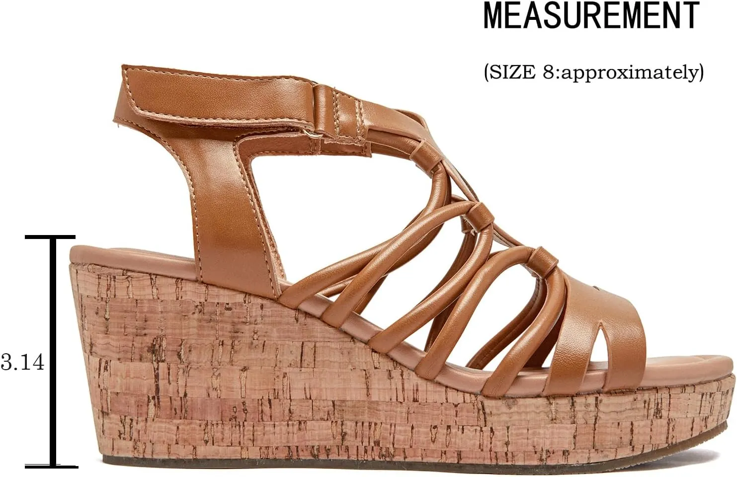 Luoika Women's Wide Width Wedge Sandals, Ankle Strap Open Toe Platform Wedge Pump Heel Women's Sandals Concise Casual Summer Shoes.
