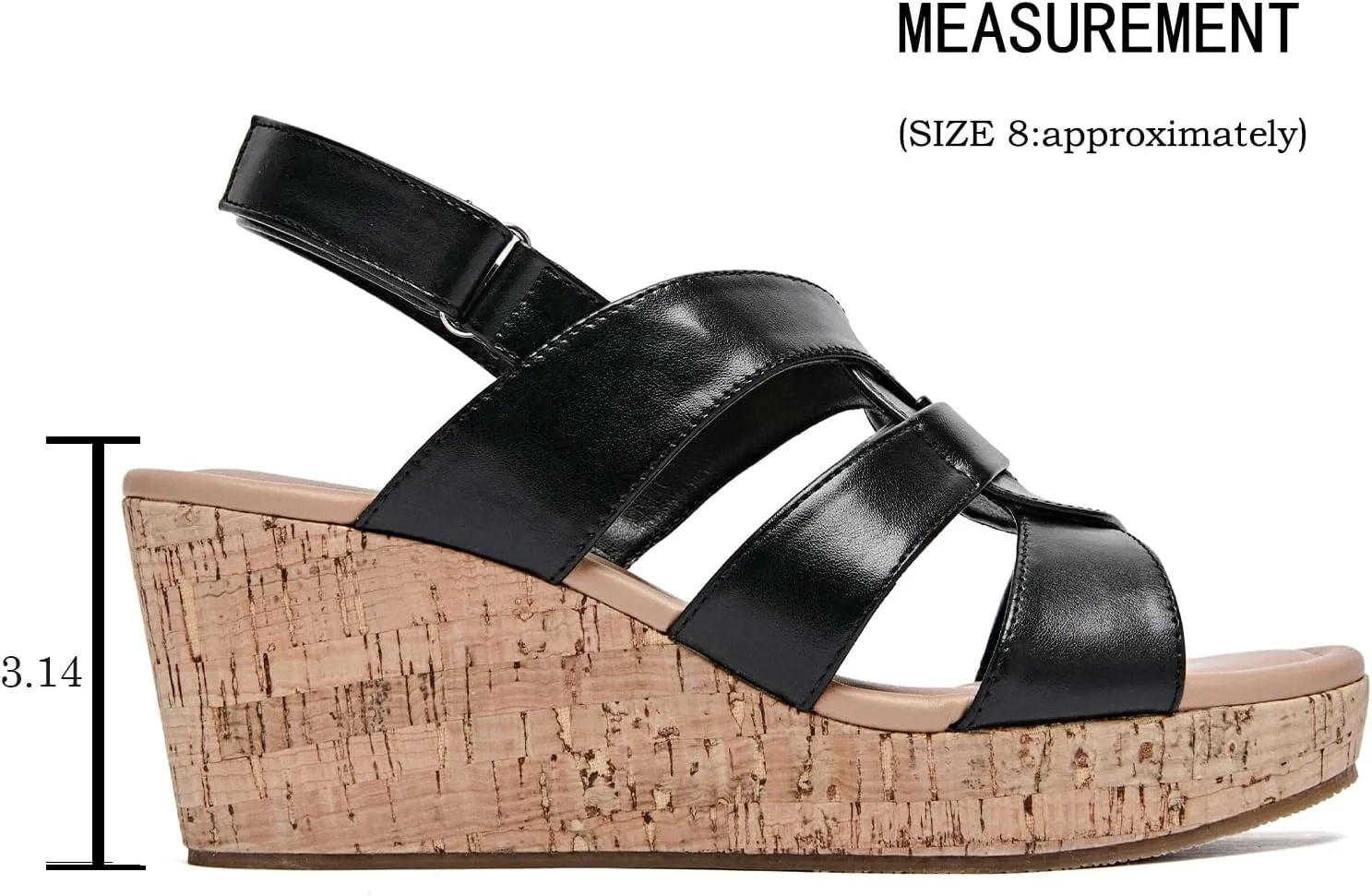 Luoika Women's Wide Width Wedge Sandals, Platform Wedge Pump Heel Ankle Strap Open Toe Women's Sandals Concise Casual Summer Shoes.