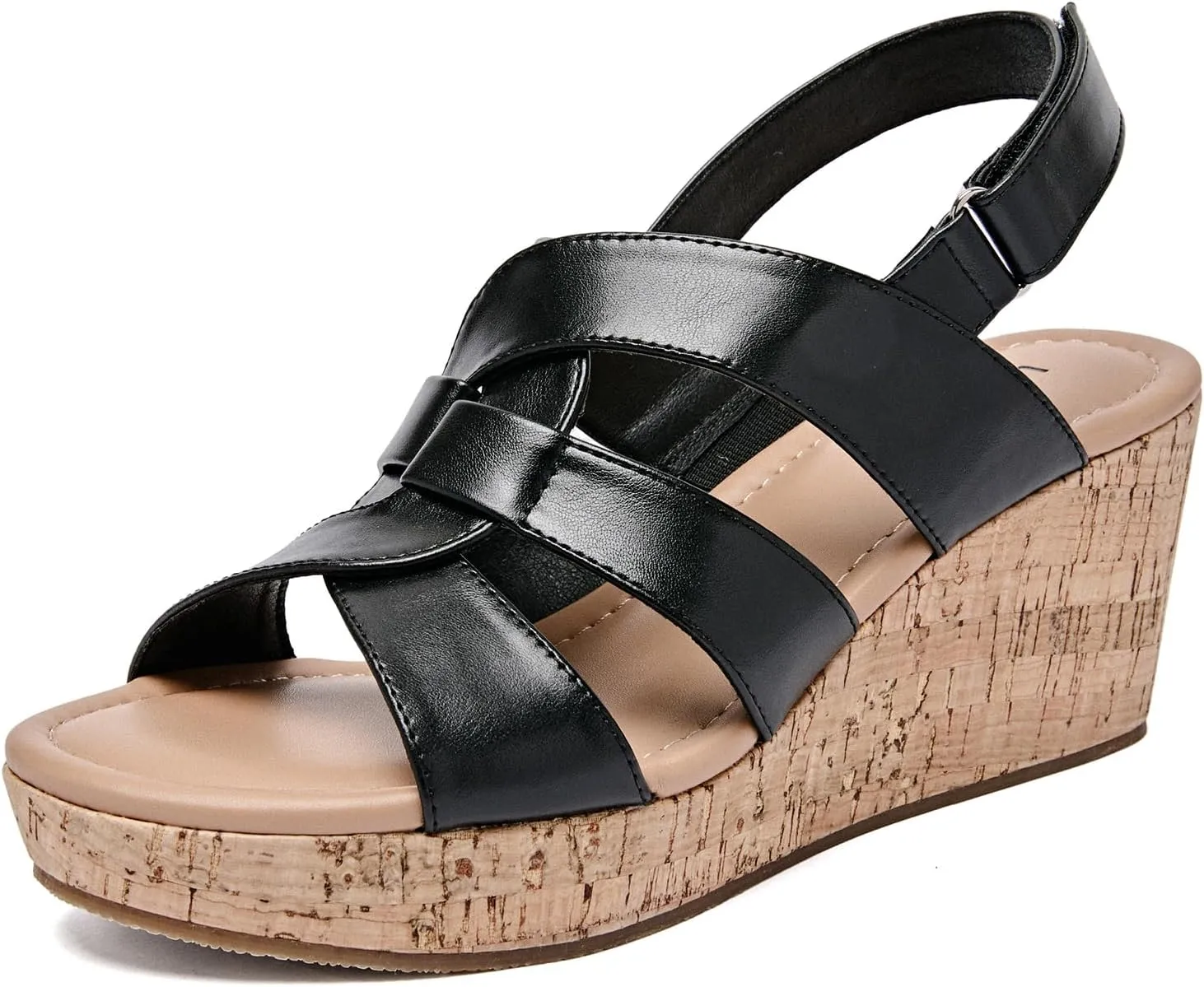 Luoika Women's Wide Width Wedge Sandals, Platform Wedge Pump Heel Ankle Strap Open Toe Women's Sandals Concise Casual Summer Shoes.