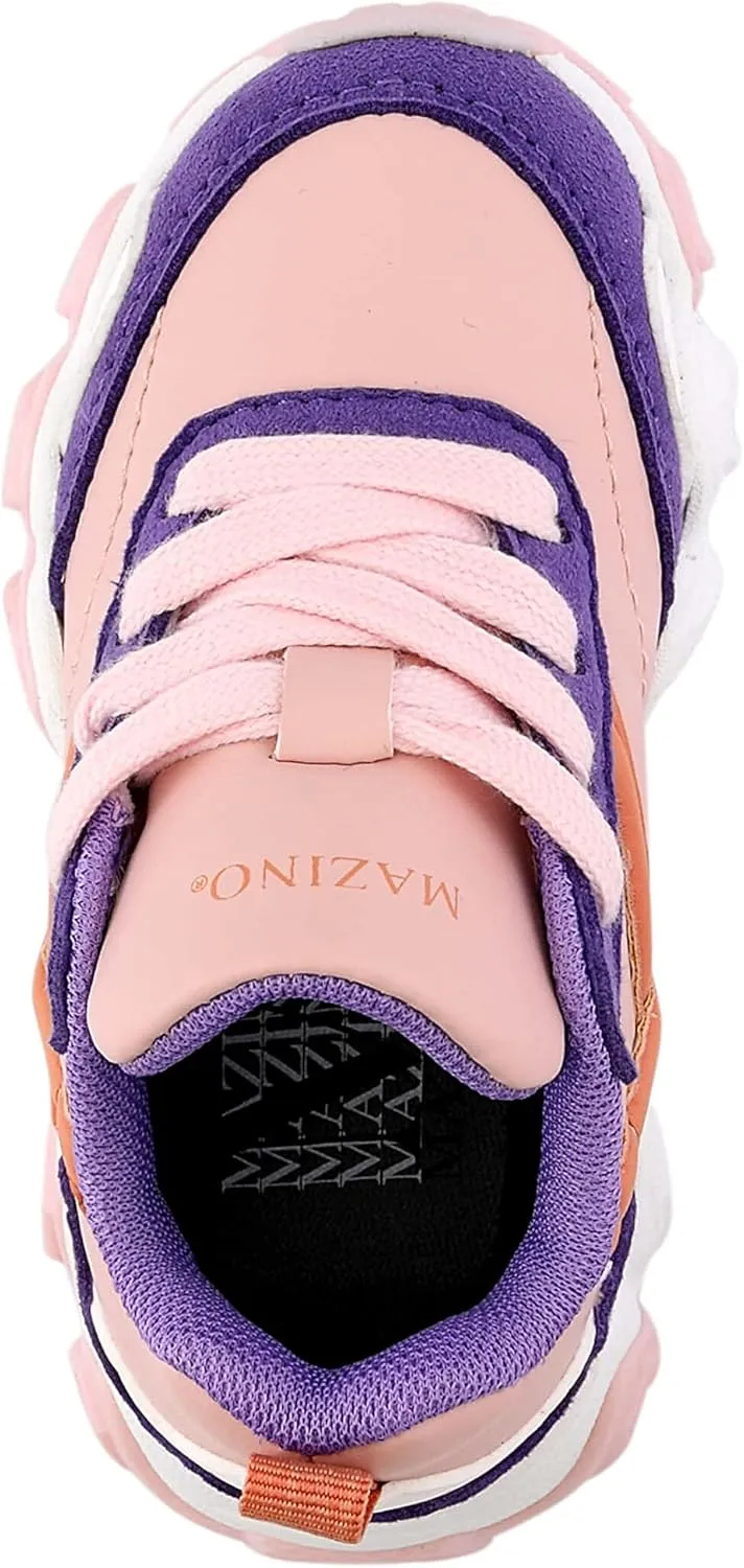 Mazino Kids Unisex Fashion Sneakers Lace-Up Shoes Tennis for Boys and Girls