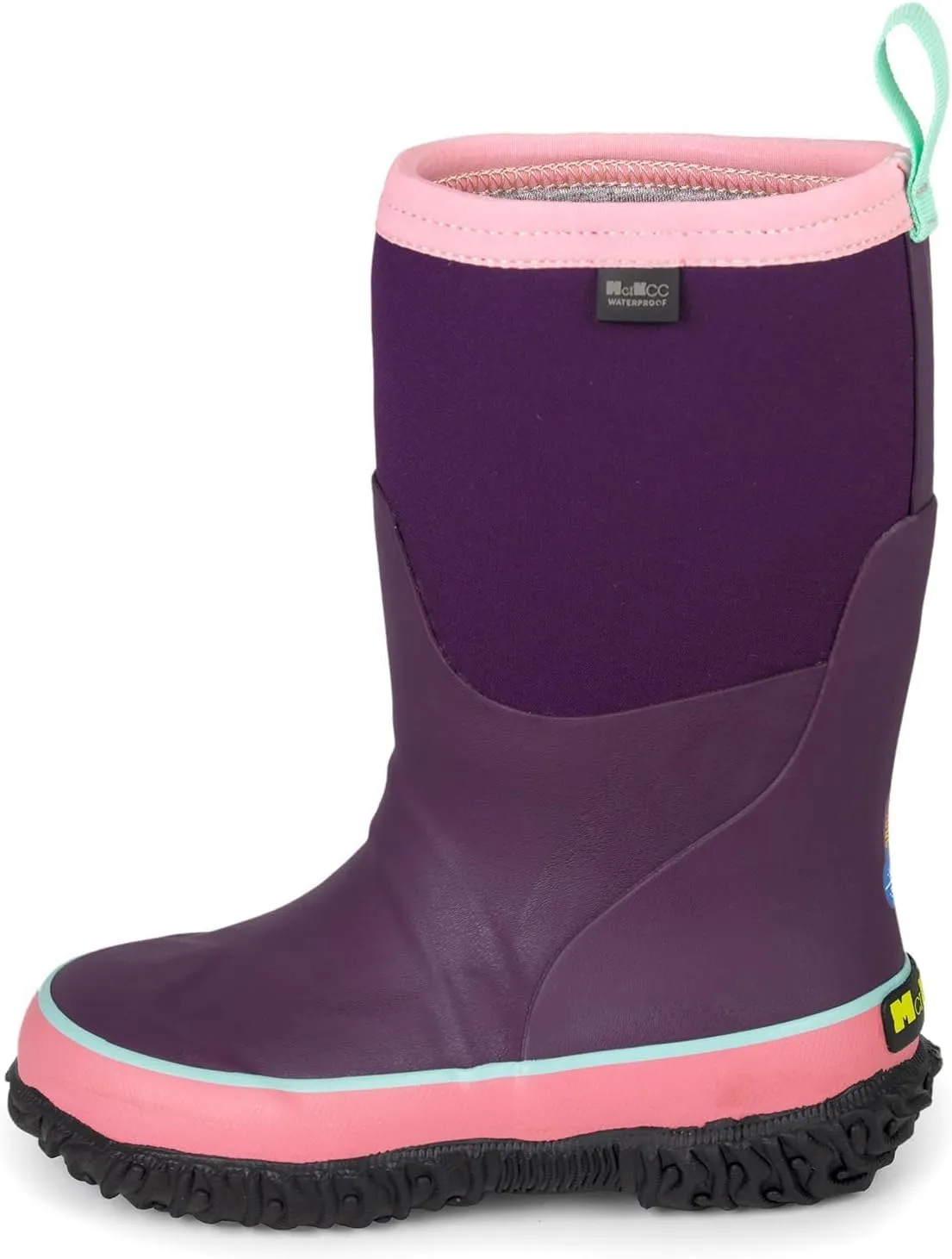 MCIKCC Kids Rain Boots - Waterproof Neoprene Snow Boots for Boys Toddlers, Non-Slip Winter Mud Boots with Warm Lining (Multiple Sizes)