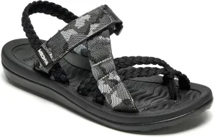 MEGNYA Comfortable Womens Hiking Sandals, Flip Flop Walking Sandals with Arch Support, Athletic Sandals with Hook and Loop Straps for Beach Vacation Adventure