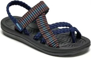 MEGNYA Comfortable Womens Hiking Sandals, Flip Flop Walking Sandals with Arch Support, Athletic Sandals with Hook and Loop Straps for Beach Vacation Adventure