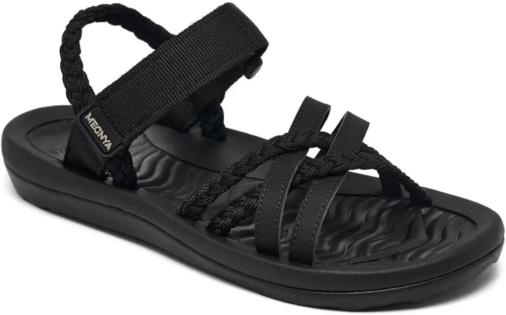 MEGNYA Hiking Sandals for Womens, Arch Support Comfortable Walking Sandals Hook Loop Strap, Casual Sports Summer Waterproof Lightweight Slides
