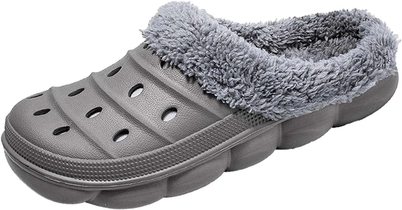 Meidiastra Women’s Mens Fur Lined Clogs Slipper Lightweight Waterproof House Slippers