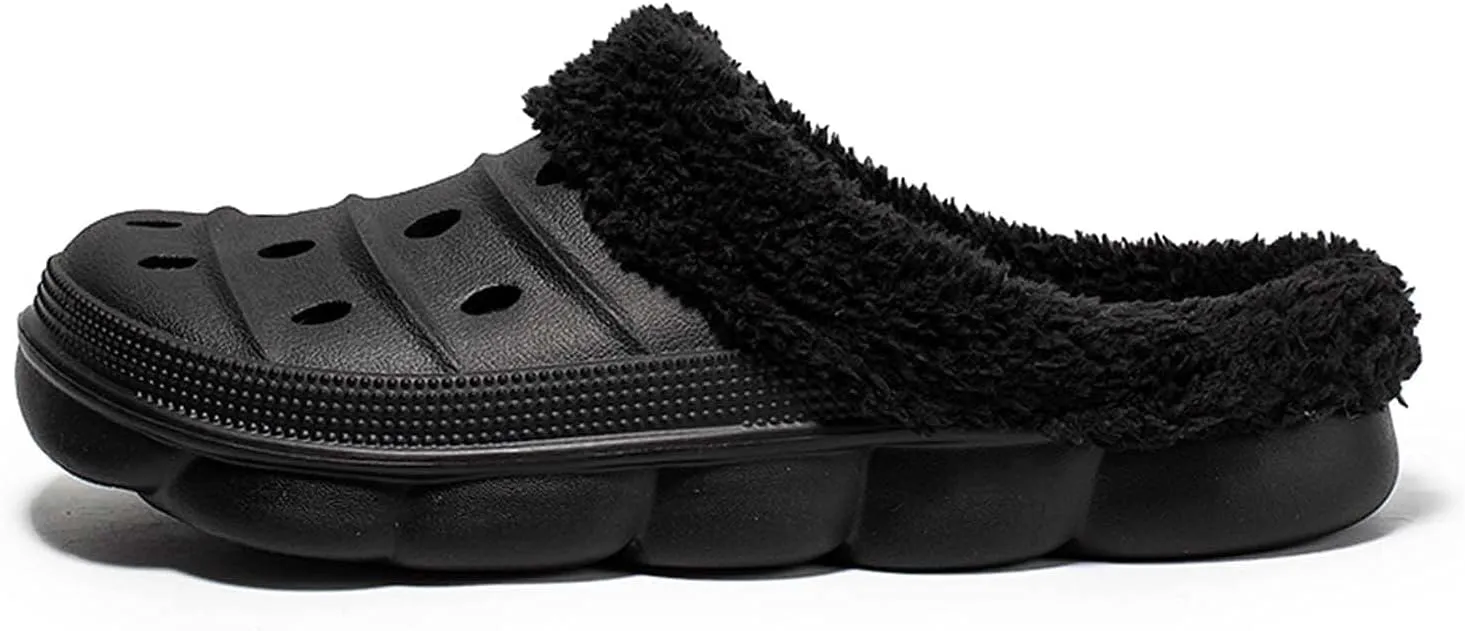 Meidiastra Women’s Mens Fur Lined Clogs Slipper Lightweight Waterproof House Slippers