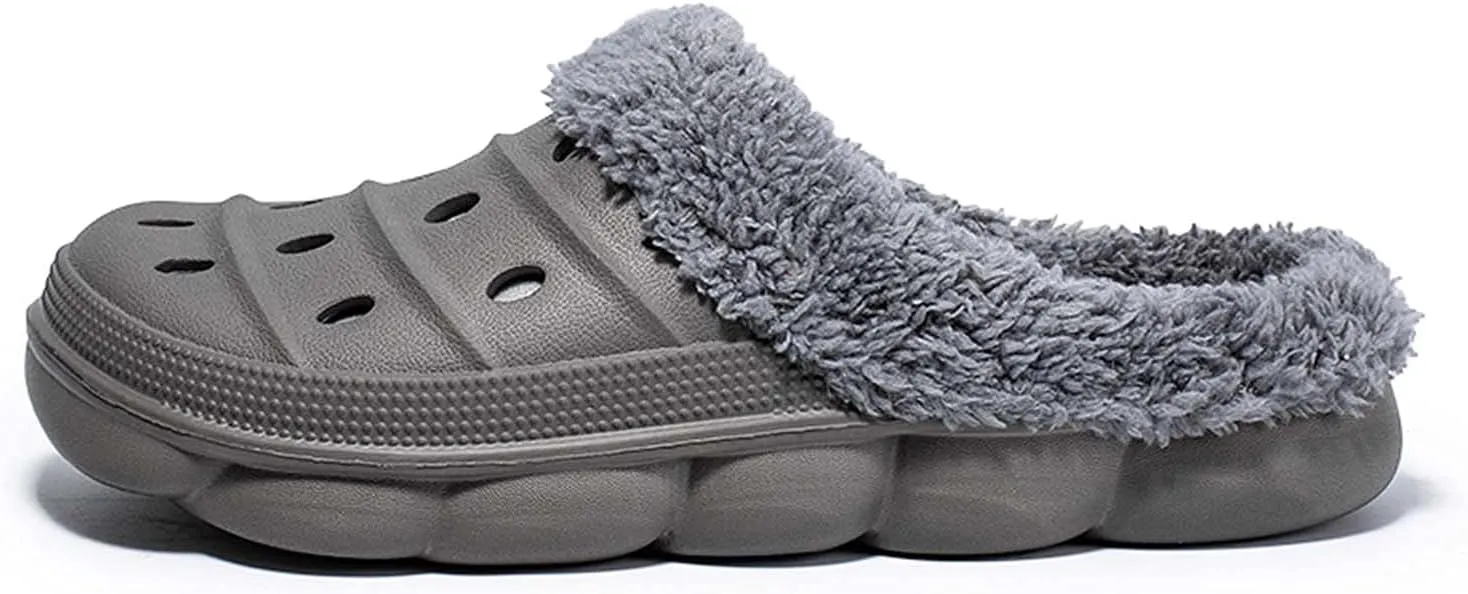Meidiastra Women’s Mens Fur Lined Clogs Slipper Lightweight Waterproof House Slippers
