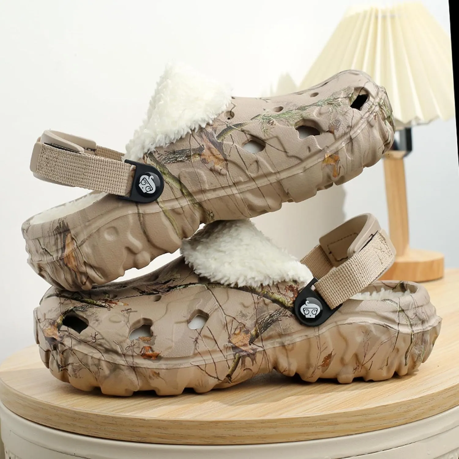 Meidiastra Women's Mens Fur Lined Clogs Waterproof Non Slip Garden Shoes Warm Plush House Slippers Indoor Outdoor Mules