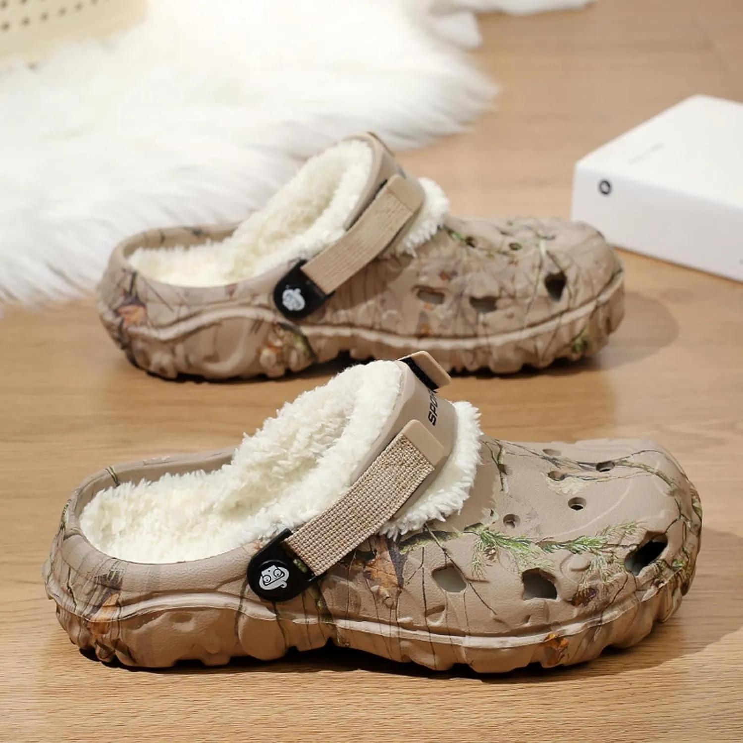 Meidiastra Women's Mens Fur Lined Clogs Waterproof Non Slip Garden Shoes Warm Plush House Slippers Indoor Outdoor Mules