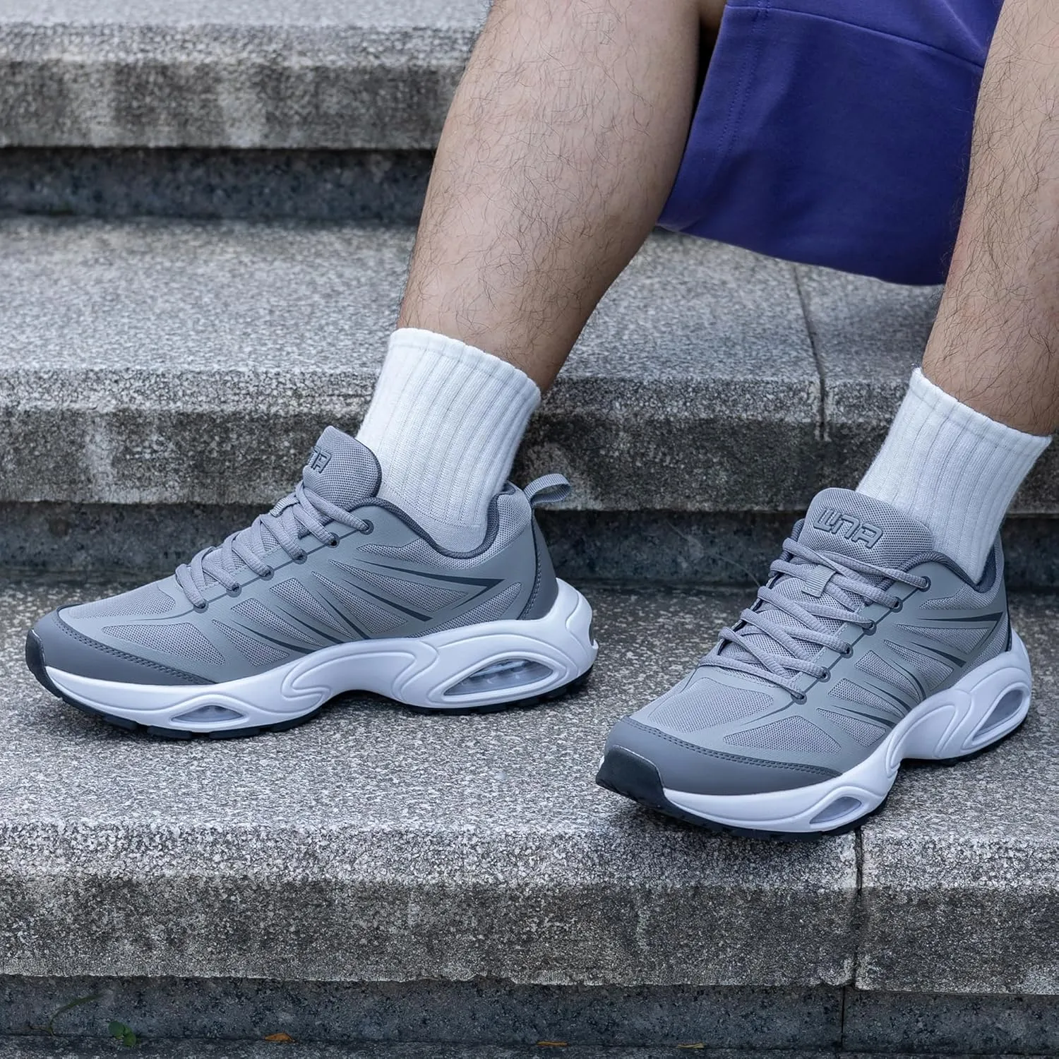 Mens Air Running Shoes Tennis Athletic Sneakers Lightweight Breathable Non Slip Walking Jogging Workout Gym Sports Footwear US 7-13