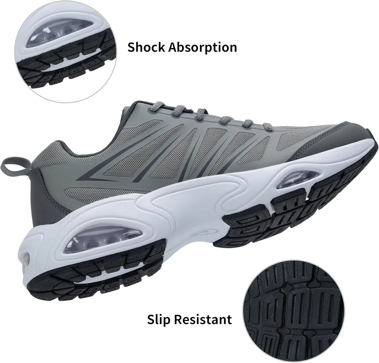Mens Air Running Shoes Tennis Athletic Sneakers Lightweight Breathable Non Slip Walking Jogging Workout Gym Sports Footwear US 7-13