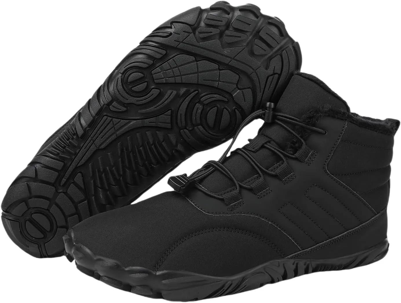 Men's & Womens Snow Boots Waterproof Warm Fur Lined Winter Hiking Boot Snow Sneakers Slip On Barefoot Shoes Wide Toe Box Shoes Zero Drop Shoes Men Women Ankle Booties Unisex Outdoor Shoes