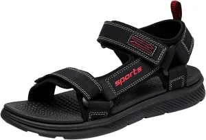 Mens Athletic Sandals Open Toe Hiking Outdoor Non-Slip Sandals Air Cushion Sport Casual Beach Sandals (Black, 10.5)