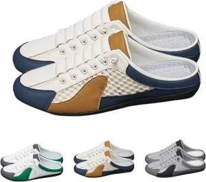 Men's Breathable Mule Sneakers 2025-Slip On Casual Shoes for Spring Summer, Lightweight Sports Loafers with Low Top Design