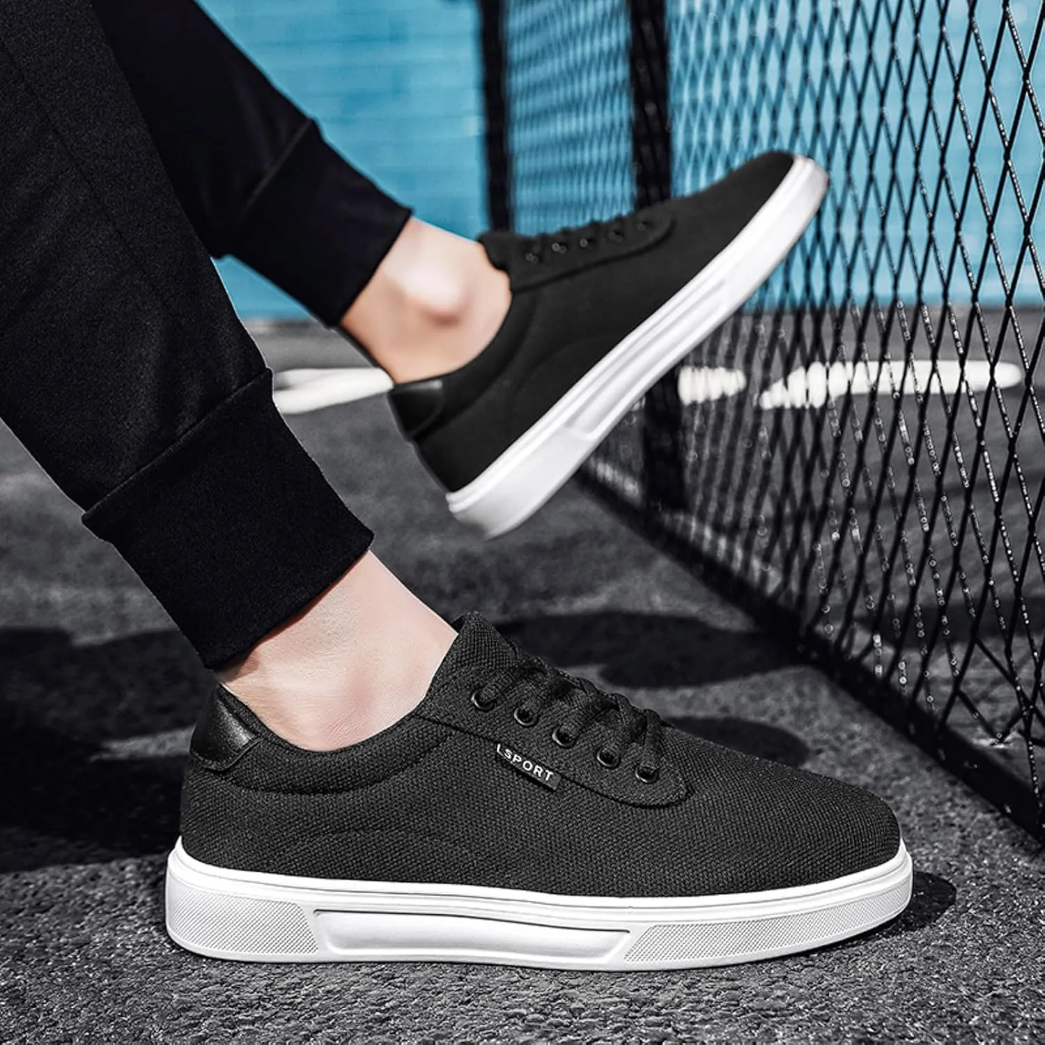 Men's Canvas Fashion Sneaker Low Top Shoes Classic Men's Canvas Sneakers Comfortable Walking Casual Lace up Tennis Shoes