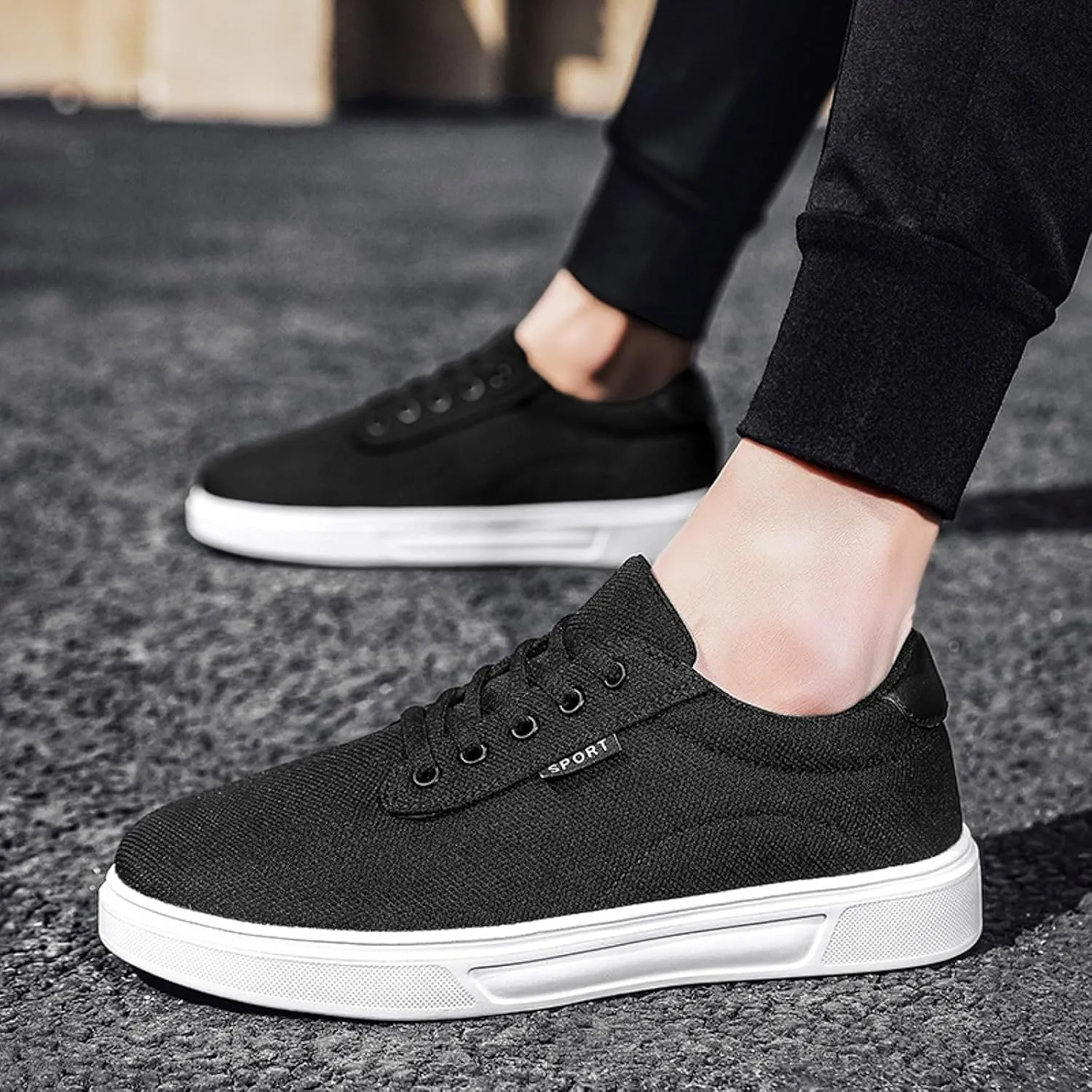 Men's Canvas Fashion Sneaker Low Top Shoes Classic Men's Canvas Sneakers Comfortable Walking Casual Lace up Tennis Shoes
