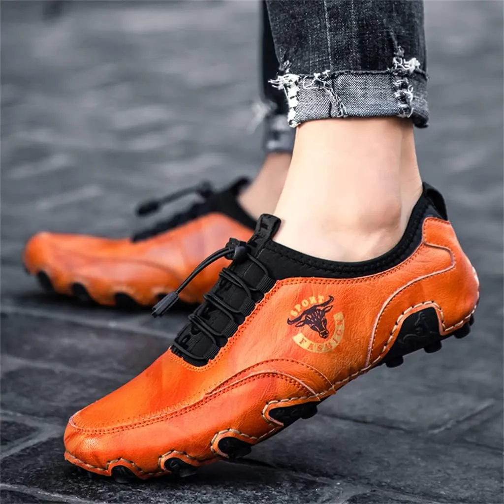 Men's Casual Leather Loafers Slip-On Driving Boat Penny Shoes Handmade Flats Dress Men Ankle Boots Hand Stitching Oxford Walking Traveling Outdoor Shoe