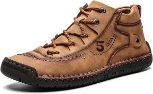 Men's Casual Loafers Brogue Male Driving Penny Shoes Oxford Gentleman Leather Moccasin Men Ankle Boots for Walking Traveling Outdoor