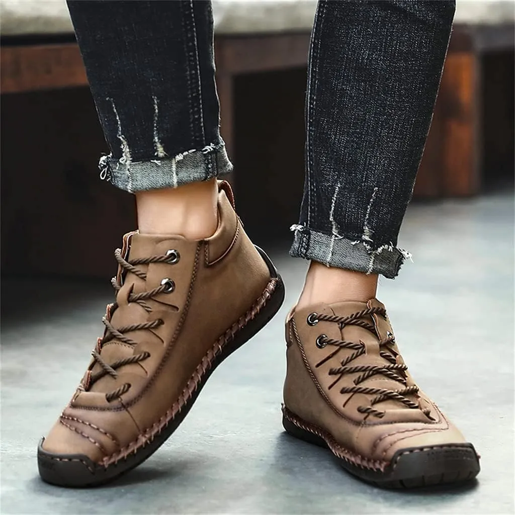 Men's Casual Loafers Brogue Male Driving Penny Shoes Oxford Gentleman Leather Moccasin Men Ankle Boots for Walking Traveling Outdoor