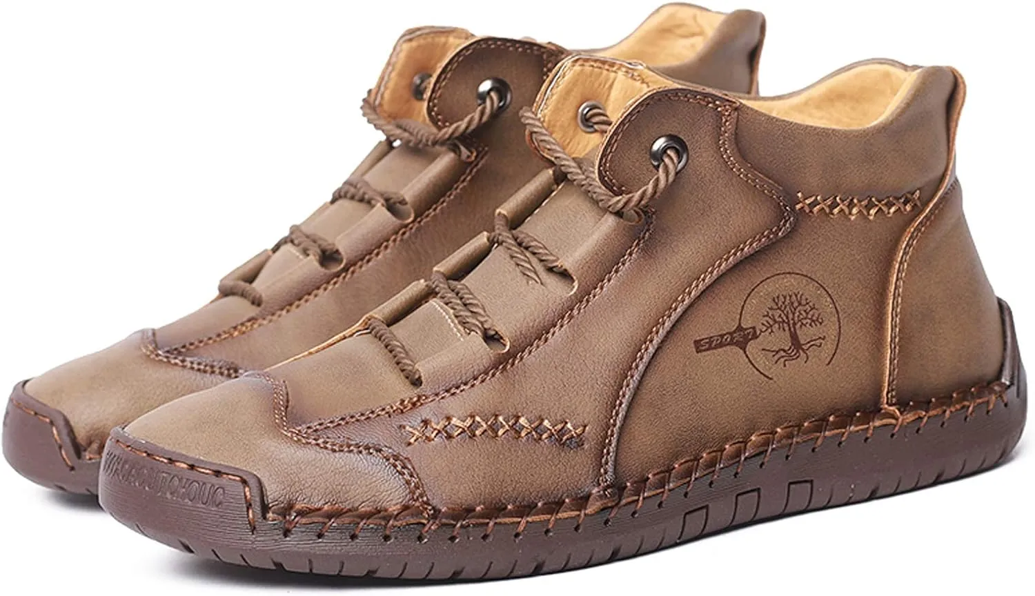 Mens Casual Shoes Loafers Flat Shoes Vintage Comfort Soft Leather Ankle Boots Lace-up Driving Shoes Flats Oxford Shoes